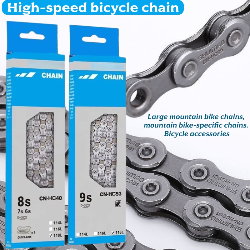 Chain Quick Link - Mountainbike-Schaltkette Hochgeschwindigkeits-Fahrradkette 6/7/8/9/11 Glieder-Design (Insgesamt 116
